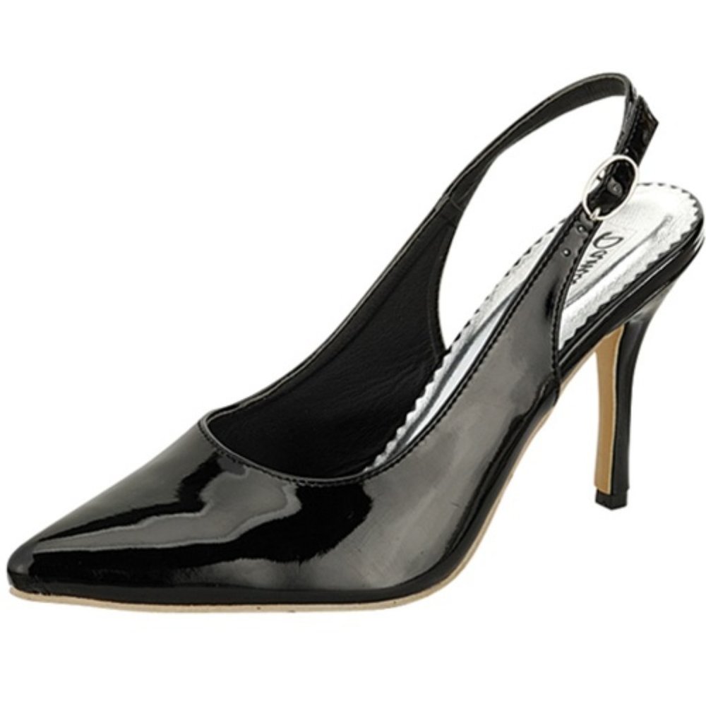 NEW IN BOX! Black Patent Slingback Heels by Damita K